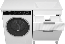 Brevita Тумба с раковиной Enfida 120 R Гавана под стиральную машину с б/к белая – фотография-5